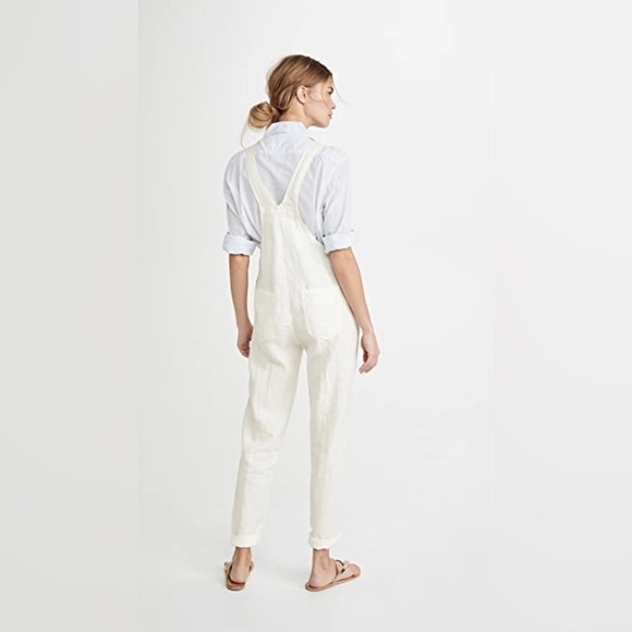 We Wore What ~ Basic Linen Overalls in white - Picture 12 of 12